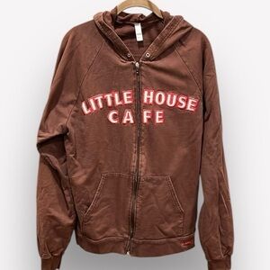 🚣🐠Vintage-Inspired American Apparel Fleece Zip Hoodie with Retro Patch Letters